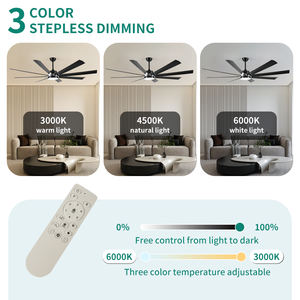 <span class=keywords><strong>Eureka</strong></span> 72 "8 Aspas Negro Ventilador de Techo Control Remoto Kit de Luz LED Tri-Color Negro Mate - Product Image 2