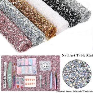 Diamant Gommage Nail Mat Salon Pratique Coussin Oreiller Paillettes Pliable Lavable Pad <span class=keywords><strong>Manucure</strong></span> Nail Art Table Mat - Product Image 1