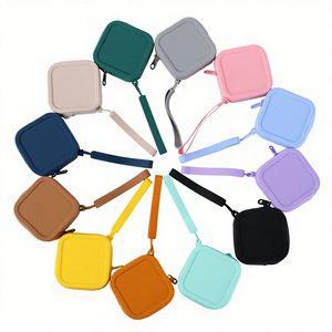 Fashionable Silicone Cosmetic Bag Mini Headphone and Data Cable Bag Waterproof Toiletry Square Coin <b>Purse</b> <b>Small</b> Square Bag - Product Image 2