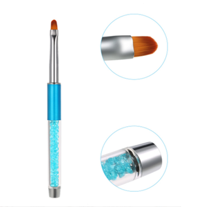 Pinceau à ongles en gel UV avec manche diamant vert, pinceau de précision pour le design des ongles, poils en nylon, peinture fine, pinceaux pour la manucure en salon, pinceaux pour le nail art - Product Image 5