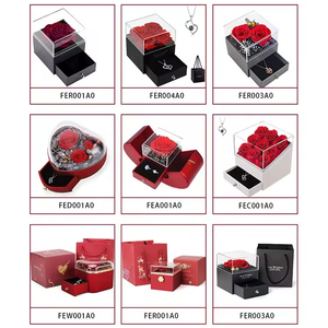 Scatola regalo classica di Rosas reale rotante Dergree 360 con la collana ti amo per sempre conservata rosa in scatola di gioielli di fiori eterni - Product Image 6