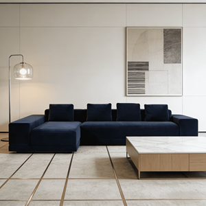 Sofá Seccional en Forma de L Moderno y Lujoso de 3 Plazas, Sofá de Tela Estilo Nube, Muebles Minimalistas Nórdicos para Sala de Estar u Oficina en Casa - Product Image 1