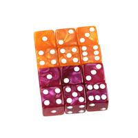 Lot de dés D6 en acrylique à effet marbre de 16 mm, motif nacré, dés de jeu à 6 faces, vente en gros