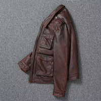 Veste en cuir pour homme 2026, épaisse et unie, coupe ajustée, fermeture éclair, manches classiques, manteau décontracté