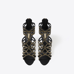 Nuovi <span class=keywords><strong>Sandali</strong></span> da <span class=keywords><strong>Donna</strong></span> 2021 con Tacco Alto, Punta Aperta, Design Traforato con Diamanti, Sexy Piattaforma Estiva, Stile Alto per Esterni - Product Image 5