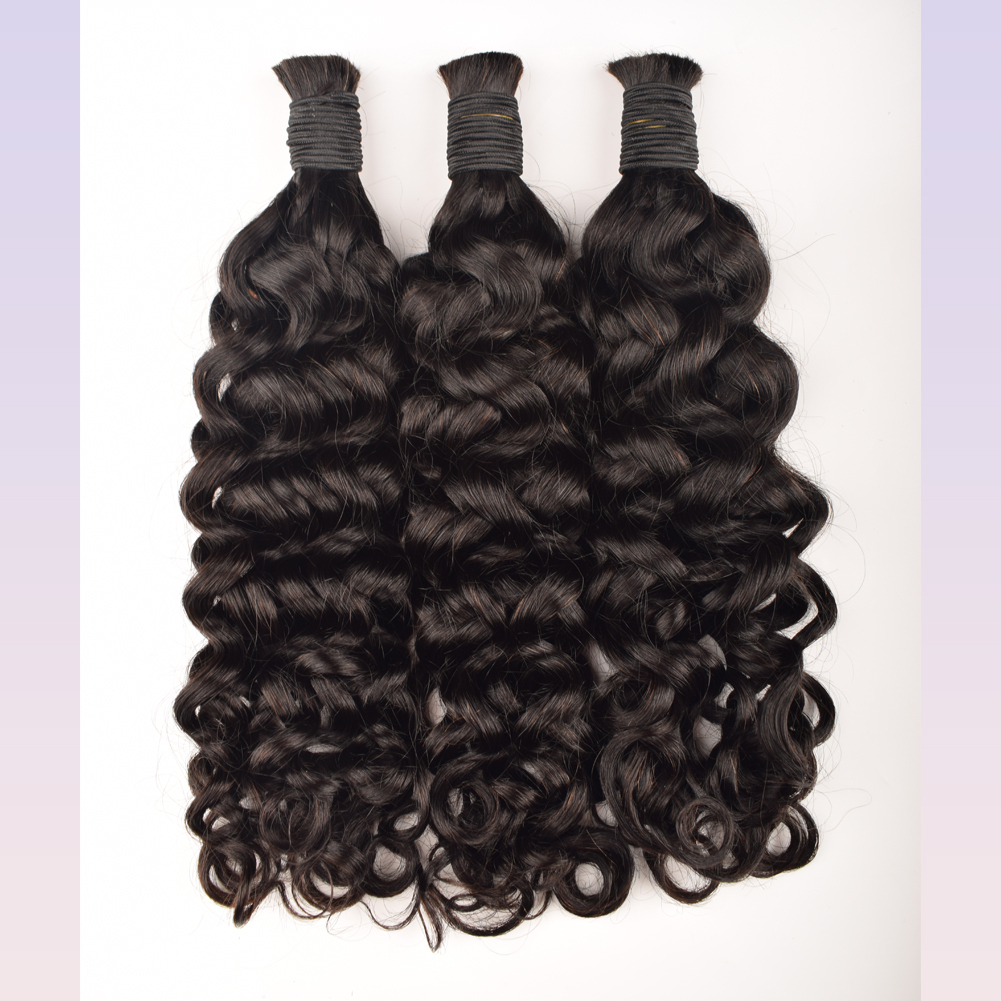 KAMA Double Drawn Italian Curl Hair Without Weft Boho Crochet Braiding Bulk Hair Italian Curls Braids Hair Extensions Wholesale Detail Section 2