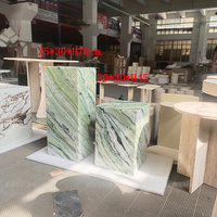 Stonekocc 30*30 * H45/70/80CM Base minimaliste luxe pierre Jade nuage vert marbre socle Simple Table basse hôtel décor à la maison