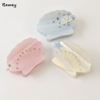 Pince à cheveux Bemay Fashion style luxe léger, coquillage étoile de mer avec strass, en acétate, pour tresses et chignon, pour femme