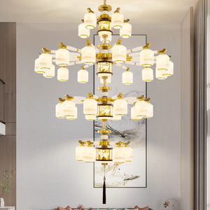 Lámpara de Techo Moderna Minimalista de Estilo Chino, Luz LED, Múltiples Cabezales Redondos, para Sala de Estar, Hogar, E27, Control por Interruptor - Product Image 3