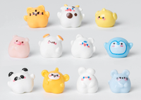 Figuras de Animales de Resina, Serie de Animales Bebé Kawaii, Vaca, Panda, Tigre, Conejo, Cerdo, Mono, Zodiaco Chino, Tema de Zoológico, Juguete para Cuarto de Niños