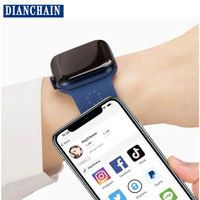 Logo personnalisé haute fréquence passive 13.56mhz ISO 14443A NFC 213 puces dans les deux bandes FPC Dia 10*0.52mm pour Apple Watch Band