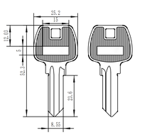 Clé vierge en fer de type S personnalisée, facile à tailler, hauteur 52,3 mm, fournie par l'usine, pour machine à tailler les clés, vente en gros