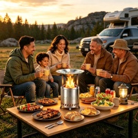 Vente en gros de mini foyer de table sans fumée, poêles portables à bois pour l'extérieur avec sac de transport pour le camping et la terrasse