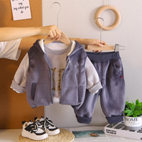 Vêtements d'automne et d'hiver pour enfants de 1 à 6 ans, ensemble de vêtements pour garçons, manches longues, trois pièces, retour à l'école, vêtements pour enfants