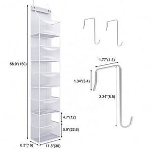 5-<b>shelf</b> Clear Window Pvc Pocket Wall Mount Hanging Over the Door Bag Storage Organizer - Product Image 1