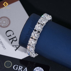 Pulsera de tenis de moissanita de 10 mm con incrustaciones de lujo, plata 925, joyería hip hop, pasa la prueba del diamante - Product Image 2
