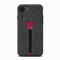 Étui portefeuille rétro en cuir PU pour iPhone 12 13 14 15 16 17 18 Series avec double fente pour cartes et support élastique, coque arrière