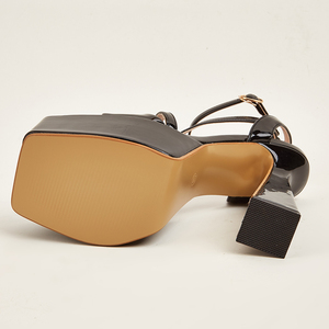 2023 Spring Fashion Simple 15CM Waterproof <b>Platform</b> Square <b>Toe</b> <b>Open</b> <b>Toe</b> Thick <b>Heel</b> Sandals High <b>Heels</b> - Product Image 6