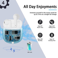 B55 Earbud Olahraga Nirkabel TWS, Earphone Bluetooth 5.0, Headset Panggilan HD dengan Tempat Pengisian Daya untuk Semua Ponsel Pintar