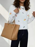 Pull tricoté blanc brodé floral décontracté pour l'automne, idéal pour les sorties et le quotidien – Vente chaude : Pull marguerite élégant