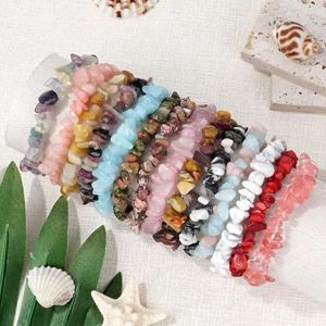 Pulsera colorida de chips de cristal Natural para niñas, gravas mixtas, <span class=keywords><strong>piedra</strong></span>, Día del Padre, Pascua, Navidad, Halloween, Día de Año Nuevo - Product Image 1