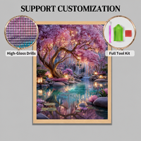 SONGWOOART Kits d'art de peinture au diamant 5D DIY Forêt de rêve lumineuse pour la décoration intérieure Peinture au diamant personnalisée