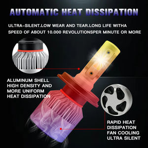 Accesorios para Automóviles C6, Faros Delanteros LED para Automóvil, Luces Antiniebla LED de Cuatro Colores, H1 H3 H7 H11 HB3 9005 9006, Luces LED para Automóviles, Faros Delanteros LED H4 - Product Image 5