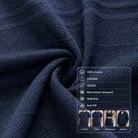 Tela Jacquard de Algodón 100% 230GSM 205CM, Tejido de Trama Mercerizado, Anti-Pilling, Ligero, para Camisetas, Ropa Deportiva y Polos