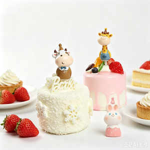 Vente <span class=keywords><strong>en</strong></span> gros de mini-statues <span class=keywords><strong>en</strong></span> résine d'animaux mignons de dessins animés, vaches, girafes, décorations de gâteaux d'anniversaire pour enfants, décorations de bureau - Product Image 2