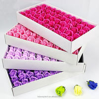 Boîte cadeau de 50 roses de savon réalistes écologiques à trois couches pour petite amie, remise de diplôme, décoration de la maison DIY