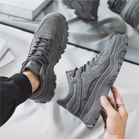 Chaussures de travail montantes pour hommes, style chunky, en PU artificiel, semelle antidérapante à crampons profonds, plateforme tendance, décontractées pour l'extérieur, fabrication OEM