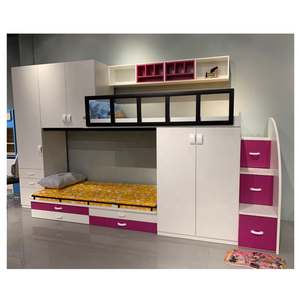 Muebles de dormitorio modernos para niños, cama de Loft doble, EUBK110, litera con escritorio, escaleras, gran oferta - Product Image 2