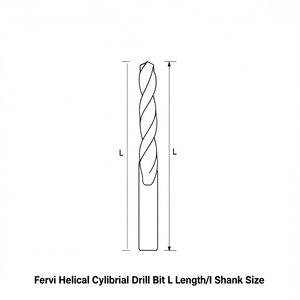 Foret hélicoïdal cylindrique Fervi, longueur L, taille de tige I - Product Image 2