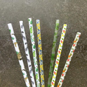 Stampa <span class=keywords><strong>leopardo</strong></span> personalizzata bere PP plastica dura stampa cannucce riutilizzabili in plastica modello ghepardo rosa - Product Image 2