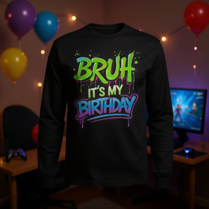 Maglietta a maniche lunghe per festeggiare il compleanno, girocollo unisex per adulti, stampa digitale - Product Image 3