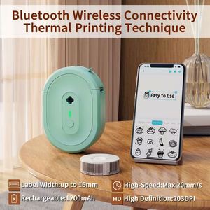 Portable for Bluetooth Mini Label Maker Machine Inkless with Included Tape Multiple Templates Impresora De Etiquetas Products - Product Image 5