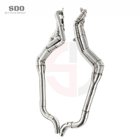 Collecteur d'échappement long en acier inoxydable SDO Premium pour Ford Mustang V8 5.0L 2015-2024 avec bouclier thermique haute performance