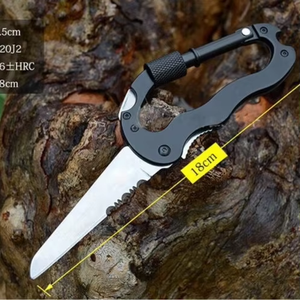Outil multifonction de plein air pour le camping, la randonnée, la chasse, la pêche, l'escalade, EDC, <span class=keywords><strong>mousqueton</strong></span> avec couteau pliable en acier inoxydable et alliage d'aluminium - Product Image 4