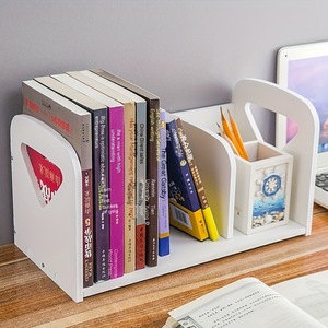 Étagère de bureau pour étudiants en composite bois-plastique, organiseur de bureau à 2 niveaux avec porte-crayons - Product Image 2