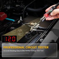 Testeur de circuit automobile numérique LED 3-48V, testeur de tension de circuit automobile, testeur de lumière LED automobile