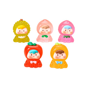 เรืองแสงในที่มืดเสน่ห์ผลไม้3D สีทึบเครื่องประดับ DIY เรซิ่นเดสก์ท็อปตุ๊กตาถุงตาบอด - Product Image 5