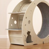 Roulette d'exercice silencieuse en bois et sisal écologique personnalisée pour chats d'intérieur de petite taille – Vente en gros