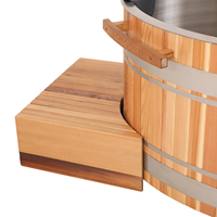 HELIUS Bañera de Inmersión Fría de Madera de Cedro Rojo Canadiense, Portátil, para una Persona, Uso Interior y Exterior, Gran Oferta de Verano