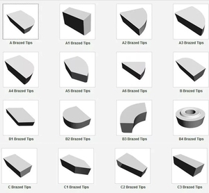Pointes de soudage cémentées frittées de haute qualité K10 K20 K30, inserts de coupe brasés YT15, pointes de brasage YG6 YG8, standard et personnalisables - Product Image 1