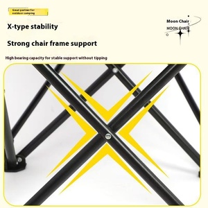 Lightweight Portable Cotton <strong>Moon</strong> <strong>Chair</strong> with Three-Gear Reclining Nap Outdoor Furniture on Metal Frame Foldable for Camping - Product Image 4