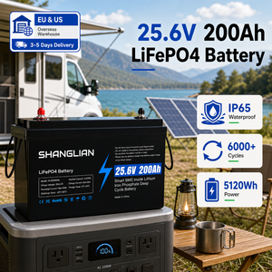 Batterie LiFePO4 durable 25,6 V 200 Ah 5120 Wh à décharge profonde, plus de 6000 cycles, BMS intégré, IP65, garantie 3 ans, stock Pologne, Bluetooth personnalisé - Product Image 1