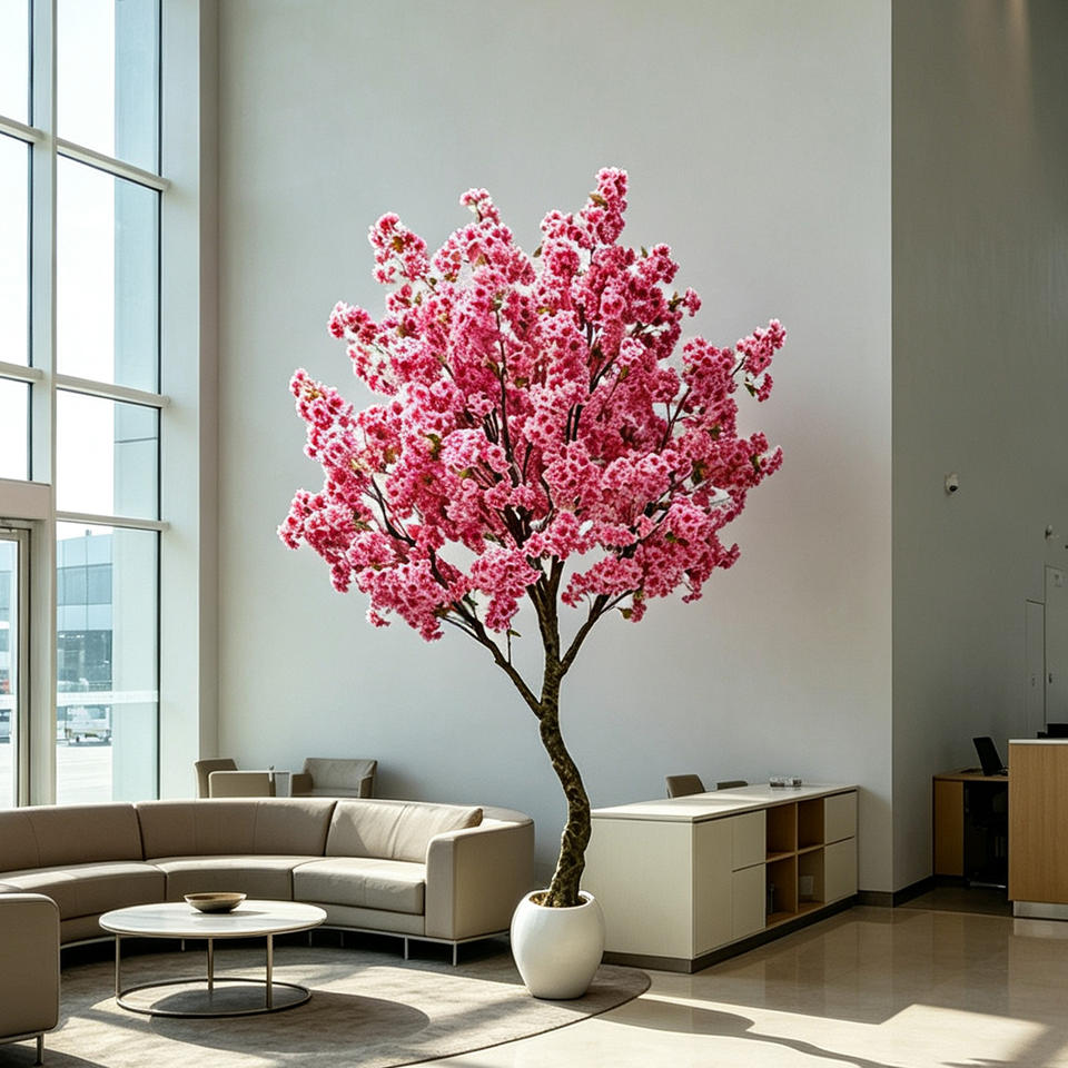 Large Faux Potted Cherry Blossom Tree Full Pink Blooms for Indoor ...