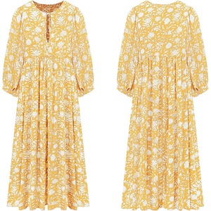 Aloha donna Design personalizzato 100% Rayon vacanza camicia abito stampato signora estate Casual manica lanterna abito da spiaggia - Product Image 5