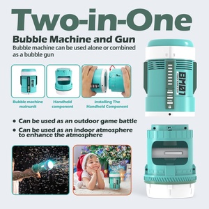 Nueva máquina de burbujas completamente automática 2 en 1 2 en 1 giratoria niños al aire libre juguetes de verano soplando burbujas - Product Image 4