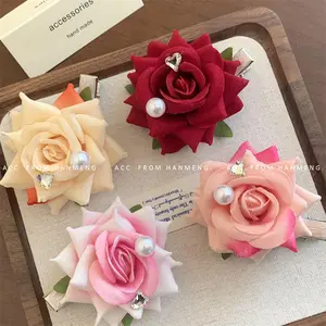 YANYE Artificial Flower Series Super Fairy Smudged Imitation Rose Pearls Alligator Hair Accessories Hairpin Hair Clip For Women